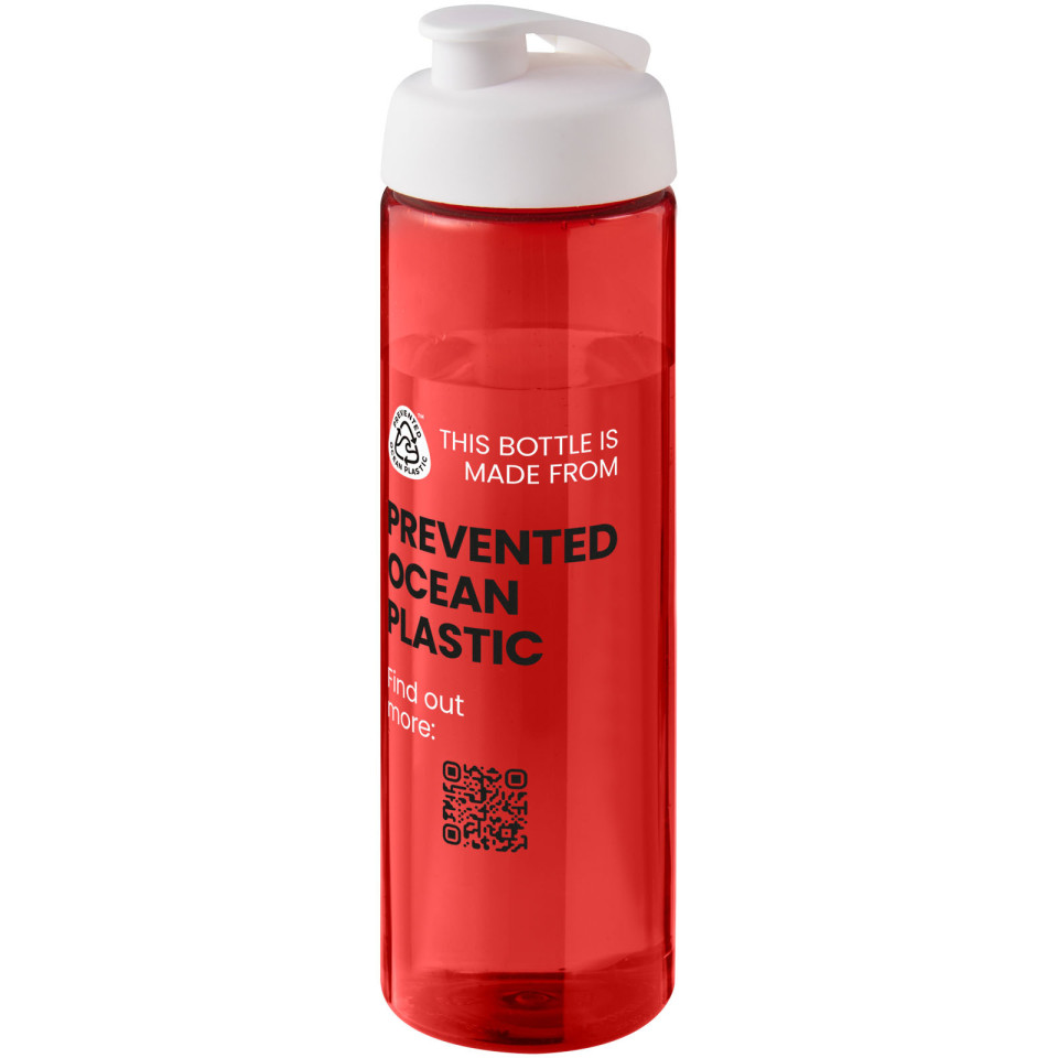 Bouteille publicitaire de sport H2O Active® Eco Vibe de 850 ml avec couvercle à bascule