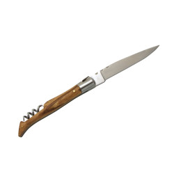 Couteau publicitaire Tradition 12cm tire-bouchon frêne (avec étui)
