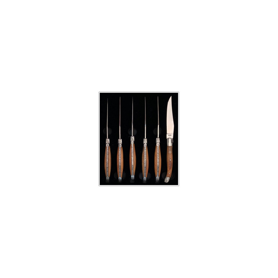 Set publicitaire de 6 couteaux de table Tradition olivier