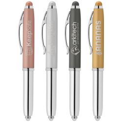 Stylo stylet lumineux personnalisé Goldstar® Brando Softy Métallique Light-Up Métal