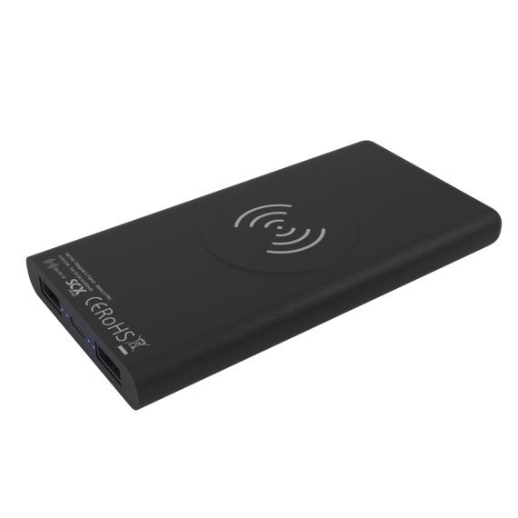 Powerbank publicitaire wireless jumbo 10.000 mAh Logo lumineux