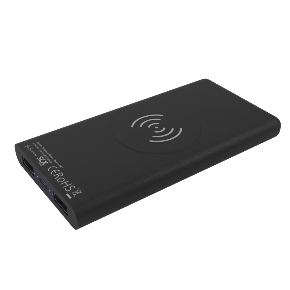 Powerbank publicitaire wireless jumbo 10.000 mAh Logo lumineux
