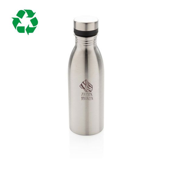 Bouteille publicitaire d’eau 500ml en acier inoxydable RCS recyclé