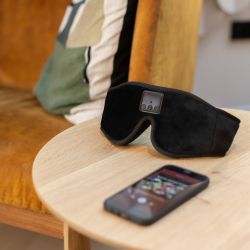 Masque publicitaire de sommeil écouteurs Bluetooth®