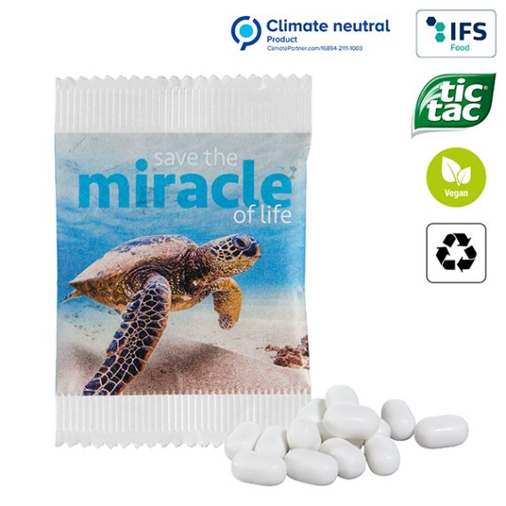 Tic tac FRESH MINT publicitaires en sachet papier recyclable Veggie