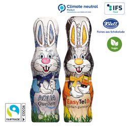 Lapin de pâques publicitaire en chocolat Veggie