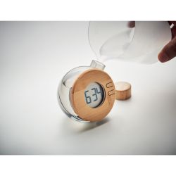 Horloge LCD à eau en bambou écologique personnalisable