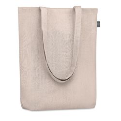 Sac shopping personnalisable en tissu 100 % Chanvre avec anses longues 200 gr/m²