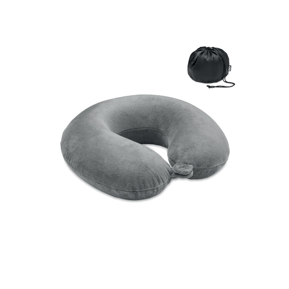 Oreiller de voyage repose tête personnalisable en polyester et mousse RPET