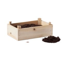 Kit de culture de fraises personnalisable avec compost et caisse en bois fabriqué en Europe 