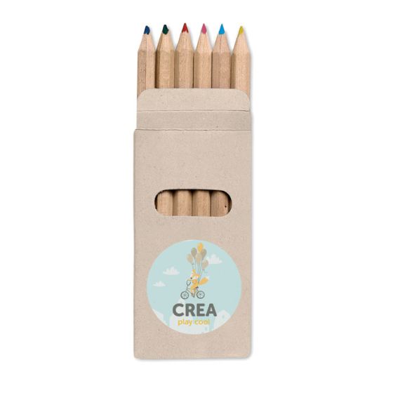 Set de 6 crayons de couleurs personnalisable en quadrichromie