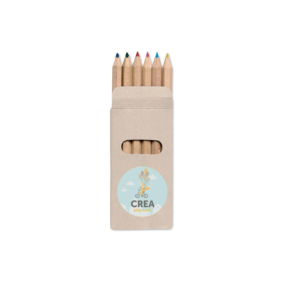 Set de 6 crayons de couleurs personnalisable en quadrichromie