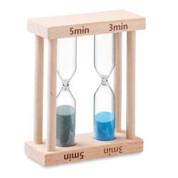 Jeu de 2 sabliers en bois personnalisable avec 2 minuteurs différents