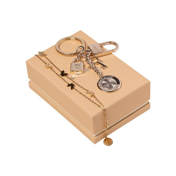 Parure publicitaire porte-clefs et bracelet Cacharel