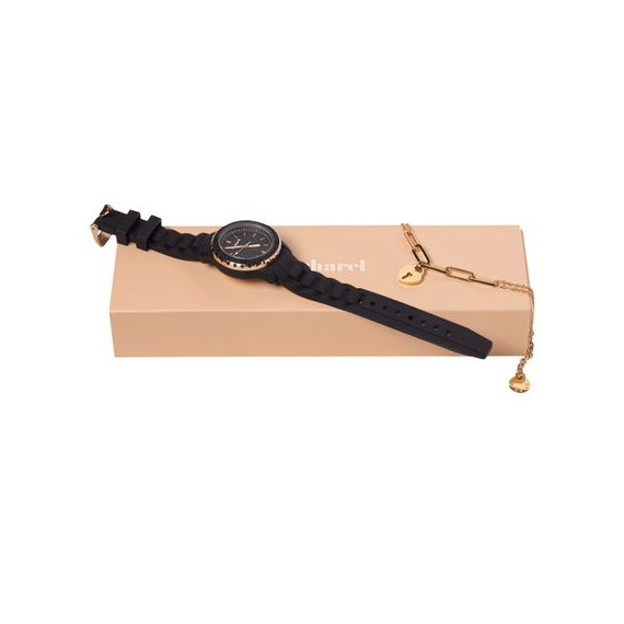 Parure publicitaire montre et bracelet Cacharel