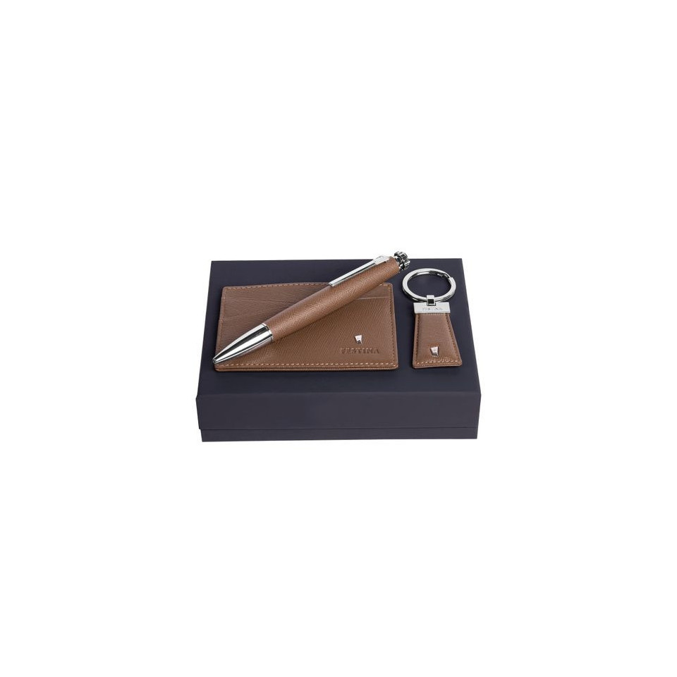 Parure publicitaire Chronobike stylo bille, porte-clefs et porte-cartes Festina