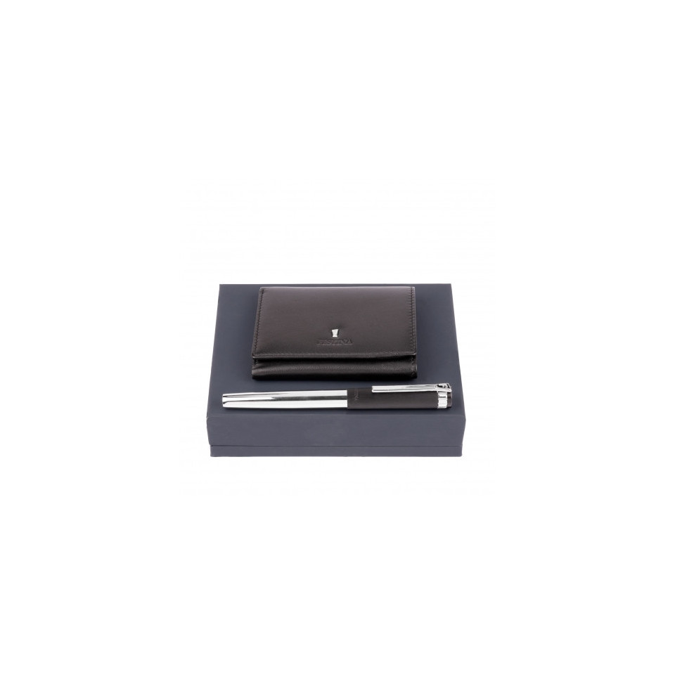 Set publicitaire porte-cartes Trifold stylo roller Prestige Festina