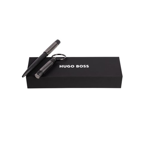 Parure publicitaire Gear Ribs stylo bille et porte-clefs HUGO BOSS