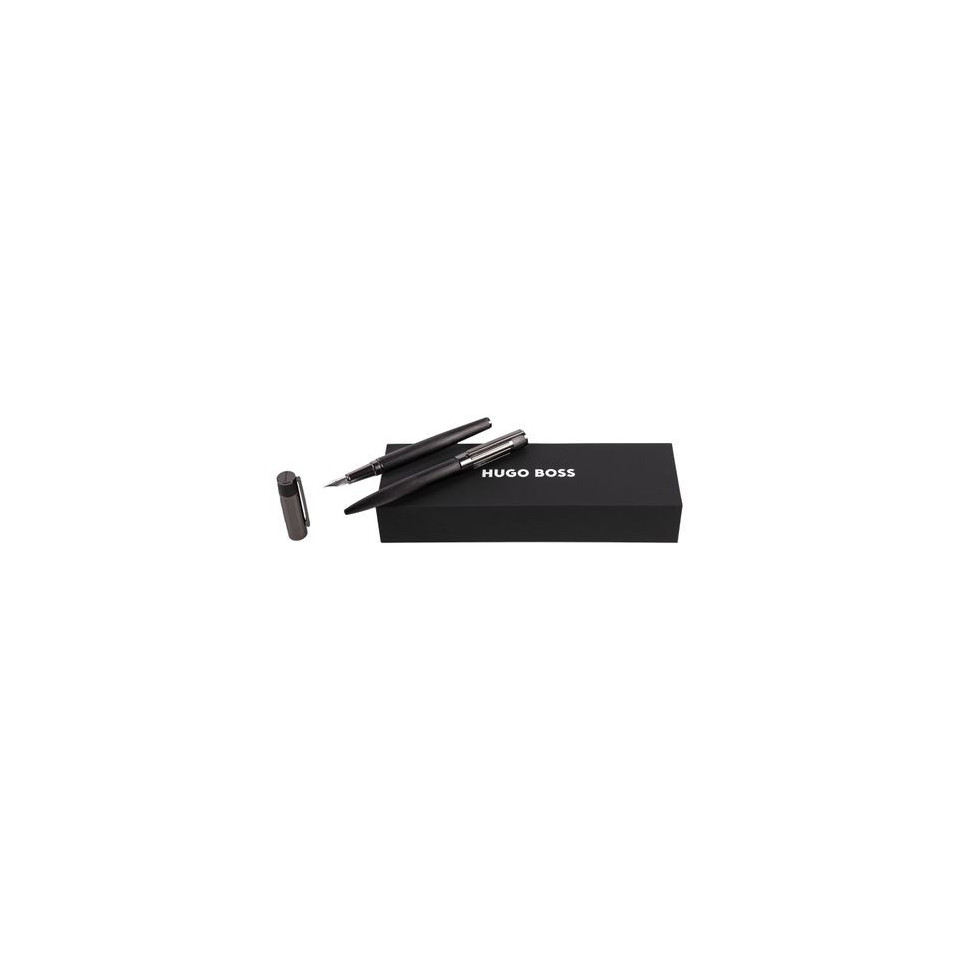 Parure publicitaire Gear Ribs stylo bille et stylo plume HUGO BOSS