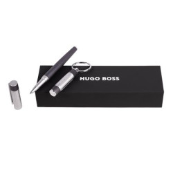 Parure publicitaire Gear Ribs stylo roller et porte-clefs HUGO BOSS