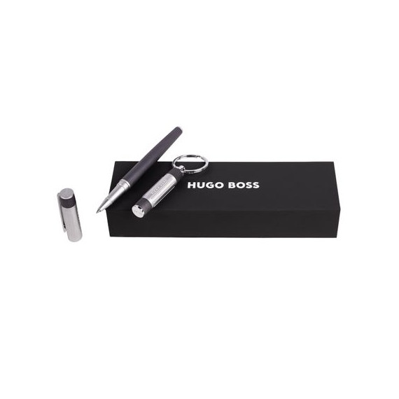 Parure publicitaire Gear Ribs stylo roller et porte-clefs HUGO BOSS