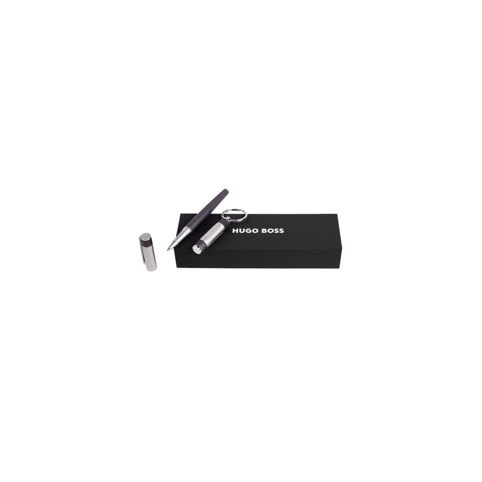 Parure publicitaire Gear Ribs stylo roller et porte-clefs HUGO BOSS