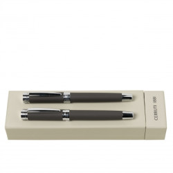 Parure publicitaire Zoom Soft stylo roller et stylo plume Cerruti 1881