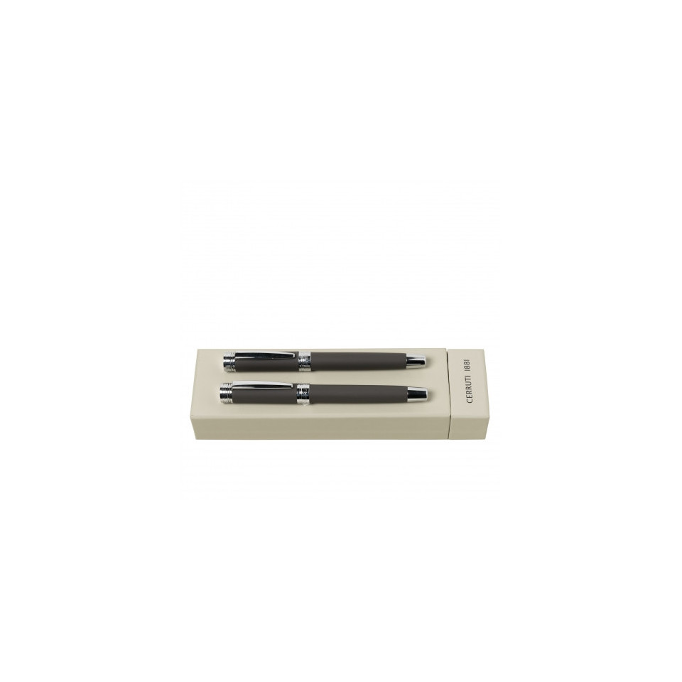 Parure publicitaire Zoom Soft stylo roller et stylo plume Cerruti 1881