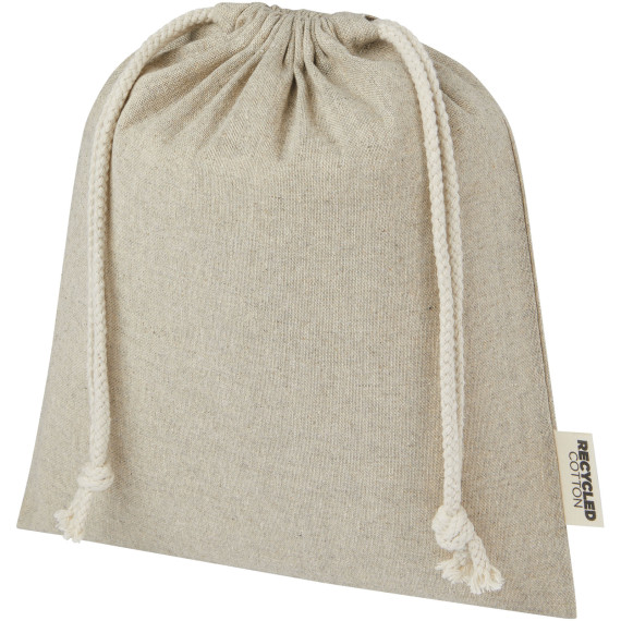 Sac publicitaire cadeau moyen Pheebs en coton recyclé GRS 150 g/m² de 1,5 L