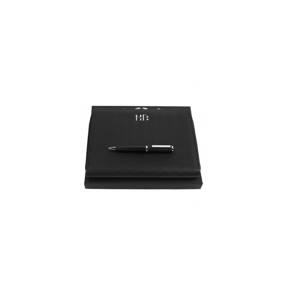 Parure publicitaire stylo bille et conférencier A5 HUGO BOSS