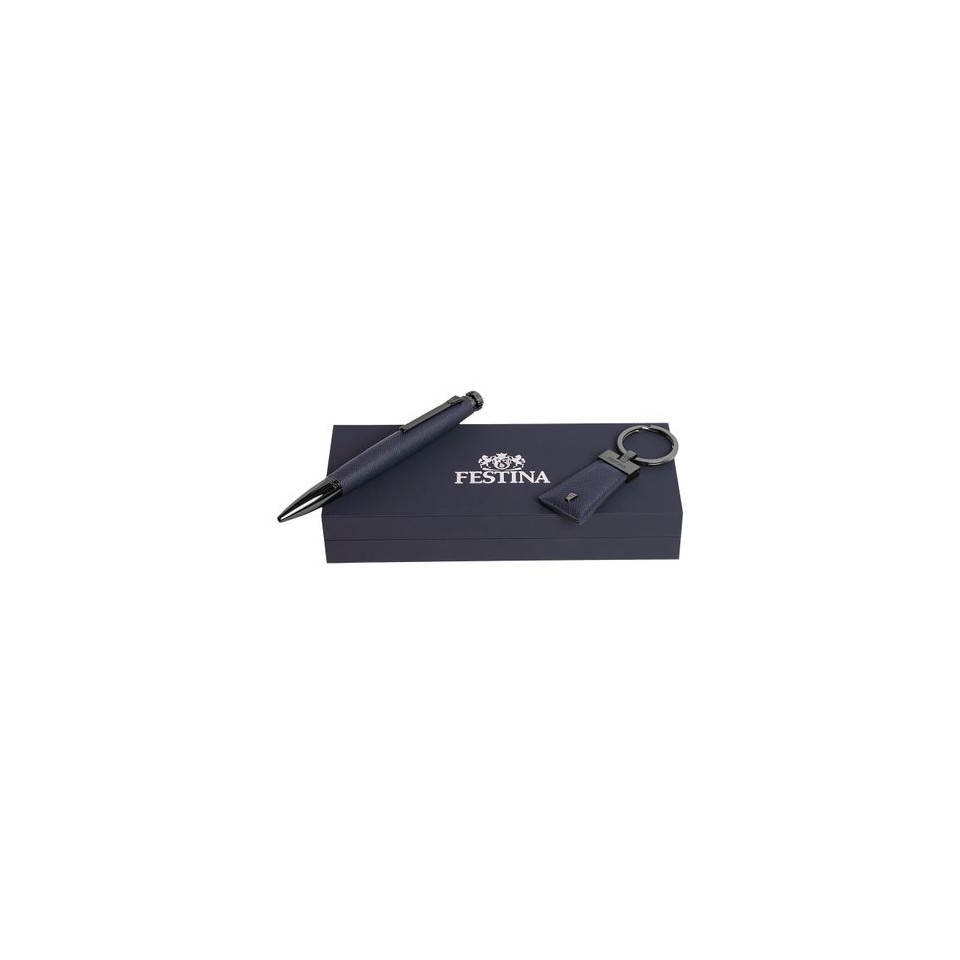 Parure publicitaire Chronobike stylo bille et porte-clefs Festina