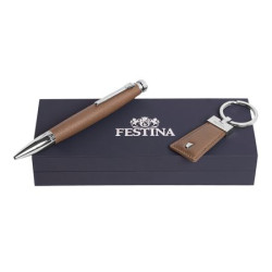 Parure publicitaire Chronobike stylo bille et porte-clefs Festina