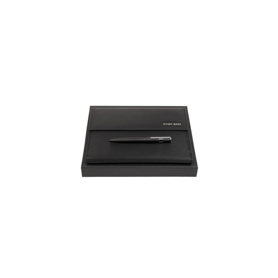 Parure publicitaire stylo bille et conférencier A5 HUGO BOSS
