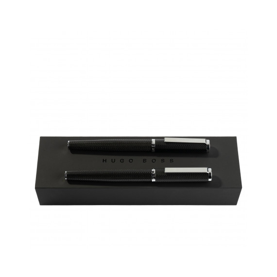 Parure publicitaire Formation Herringbone stylo roller et stylo plume HUGO BOSS