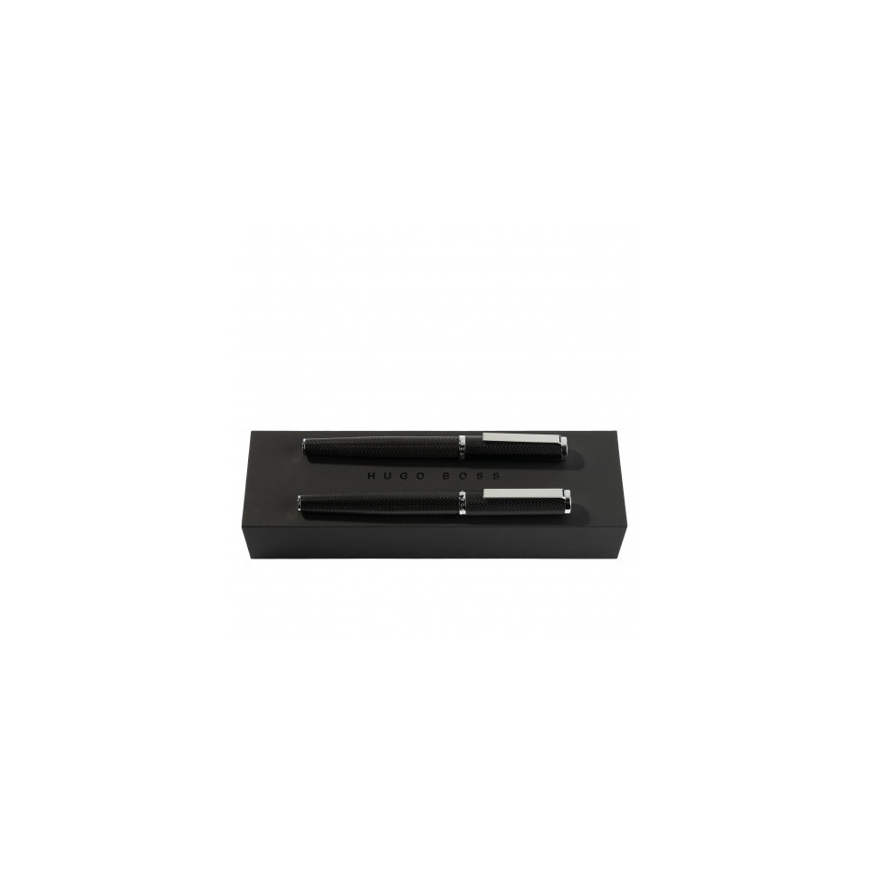 Parure publicitaire Formation Herringbone stylo roller et stylo plume HUGO BOSS