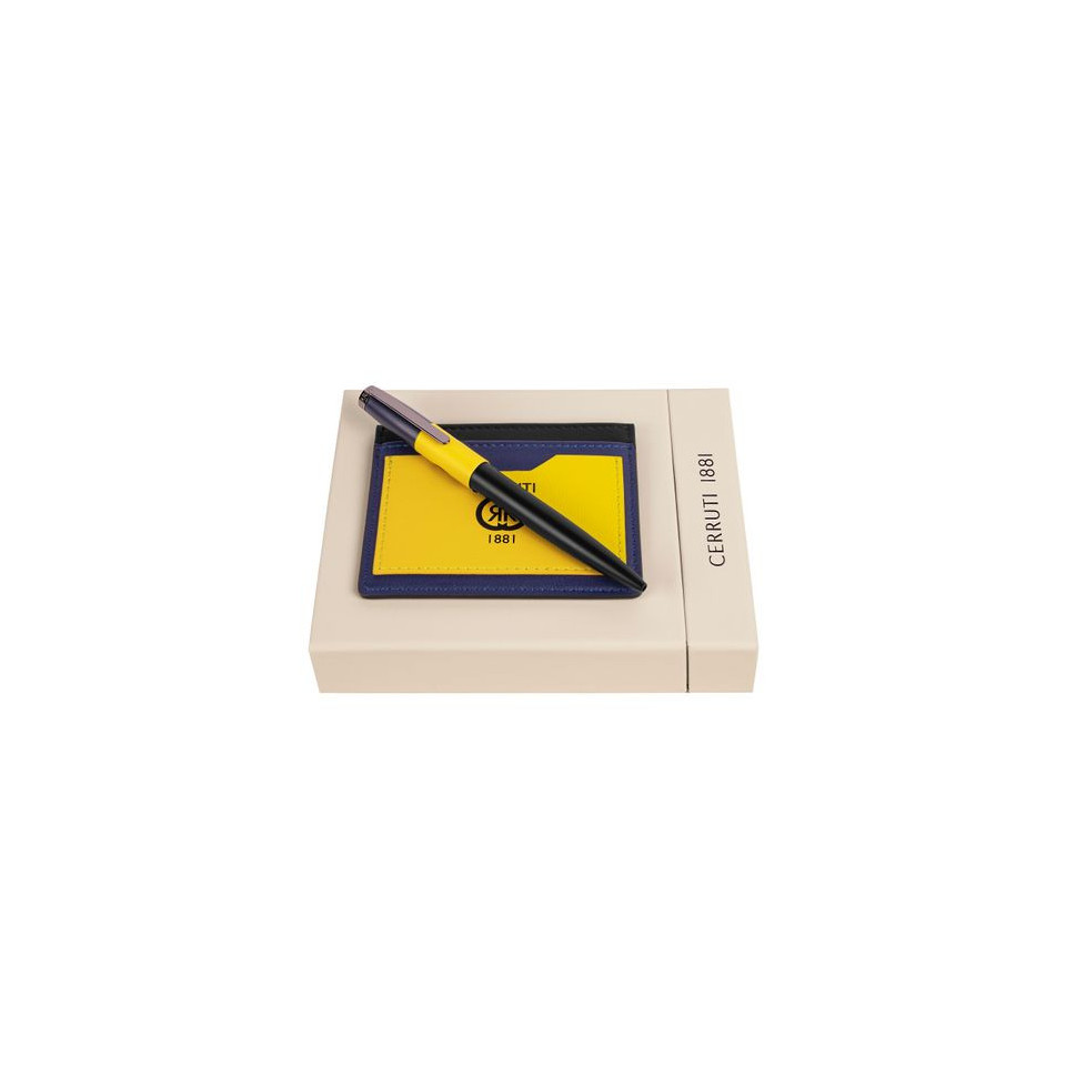 Parure publicitaire Brick stylo bille et porte-cartes Cerruti 1881