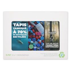 Tapis de souris personnalisable Fabriqué en Europe 4 en 1 Microfibre RPET