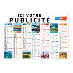 Calendrier publicitaire bancaire rigide sur mesure