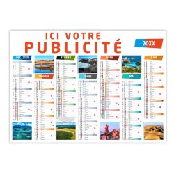 Calendrier publicitaire bancaire rigide sur mesure