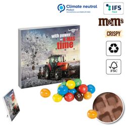 Mini calendrier de l’aventécologique personnalisé139x125x17 mm M&M’S crispy veggie 100 % recyclable Europe