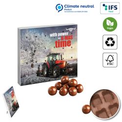 Mini calendrier de l’avent écologique personnalisable 139x125x17 mm crispy ball veggie 100 % recyclable Europe