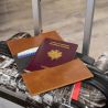 Porte-carte grise ou passeport publicitaire en cuir véritable Fabriqué en Europe