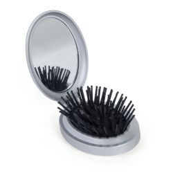 Brosse à cheveux publicitaire avec miroir pliable