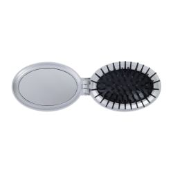 Brosse à cheveux publicitaire avec miroir pliable