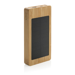 Batterie publicitaire de secours solaire 10.000mAh en bambou Sunwick