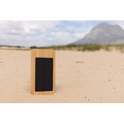 Batterie publicitaire de secours solaire 10.000mAh en bambou Sunwick