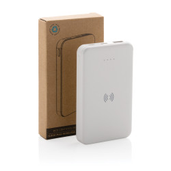 Powerbank publicitaire 5000mAh avec induction 5W en plastique recyclé RCS