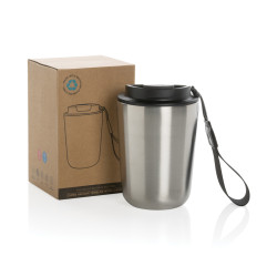 Mug publicitaire iso en acier inoxydable recyclé RCS avec lanière Cuppa