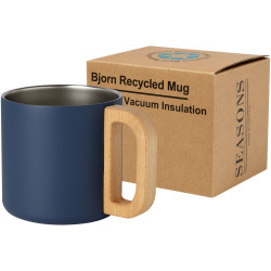 Tasse publicitaire Bjorn de 360 ml en acier inoxydable recyclé certifiée RCS avec isolation sous vide et couche de cuivre