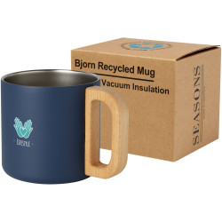 Tasse publicitaire Bjorn de 360 ml en acier inoxydable recyclé certifiée RCS avec isolation sous vide et couche de cuivre